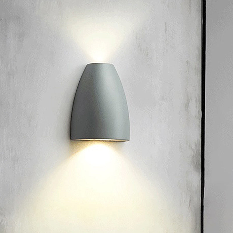Bullet Shape Wall Mount Light Modern Metal Black/Grey/White LED Up and Down Wall Sconce for Stairway Clearhalo 'Cast Iron' 'Glass' 'Industrial' 'Modern wall lights' 'Modern' 'Tiffany' 'Traditional wall lights' 'Wall Lamps & Sconces' 'Wall Lights' Lighting' 211417
