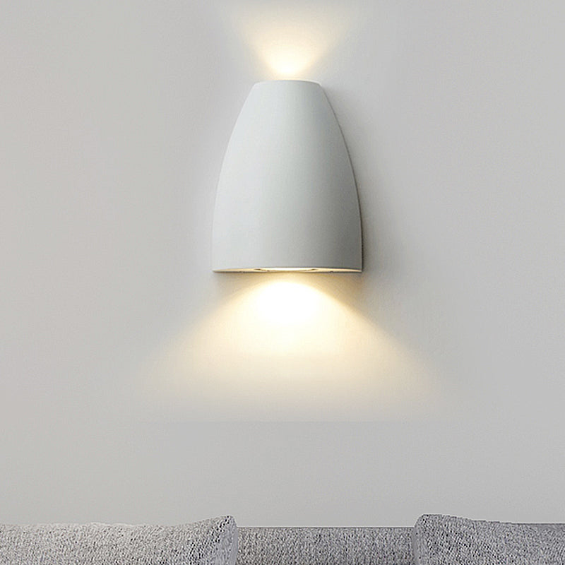 Bullet Shape Wall Mount Light Modern Metal Black/Grey/White LED Up and Down Wall Sconce for Stairway White Clearhalo 'Cast Iron' 'Glass' 'Industrial' 'Modern wall lights' 'Modern' 'Tiffany' 'Traditional wall lights' 'Wall Lamps & Sconces' 'Wall Lights' Lighting' 211418