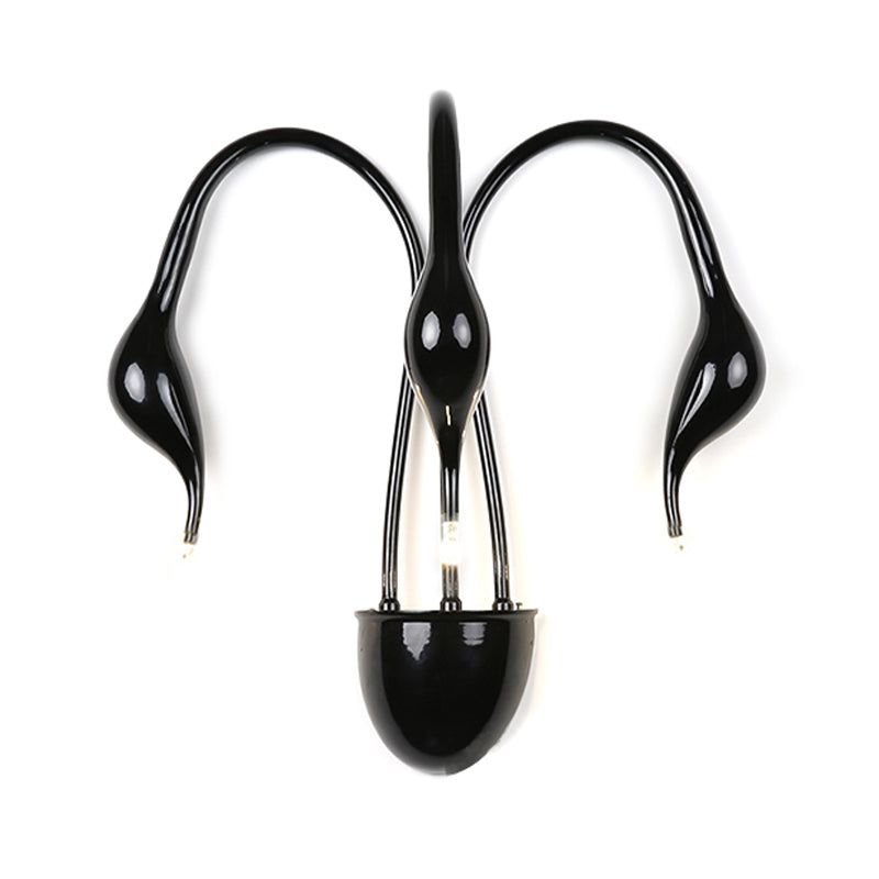 Metal Swan Wall Mount Light Nordic 3/5 Lights Black/Red/White LED Wall Sconce for Living Room Clearhalo 'Cast Iron' 'Glass' 'Industrial' 'Modern wall lights' 'Modern' 'Tiffany' 'Traditional wall lights' 'Wall Lamps & Sconces' 'Wall Lights' Lighting' 211534