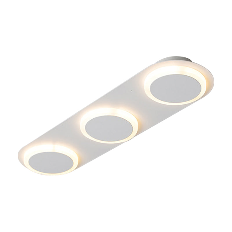 Rectangular Acrylic Flush Mount Lamp Contemporary 3/4/5 Lights White Flush Mount Light for Bedroom in Warm/White Light Clearhalo 'Ceiling Lights' 'Close To Ceiling Lights' 'Close to ceiling' 'Flush mount' Lighting' 211650