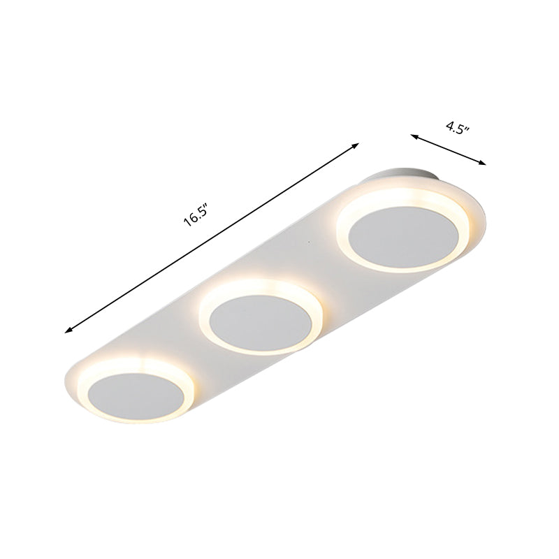 Rectangular Acrylic Flush Mount Lamp Contemporary 3/4/5 Lights White Flush Mount Light for Bedroom in Warm/White Light Clearhalo 'Ceiling Lights' 'Close To Ceiling Lights' 'Close to ceiling' 'Flush mount' Lighting' 211651