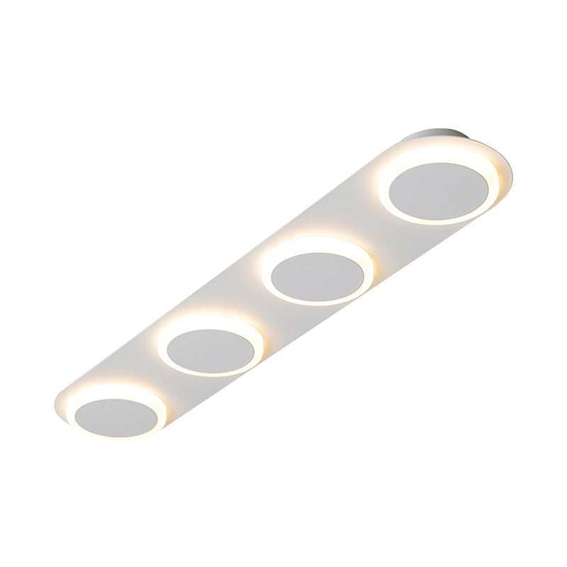 Rectangular Acrylic Flush Mount Lamp Contemporary 3/4/5 Lights White Flush Mount Light for Bedroom in Warm/White Light Clearhalo 'Ceiling Lights' 'Close To Ceiling Lights' 'Close to ceiling' 'Flush mount' Lighting' 211653