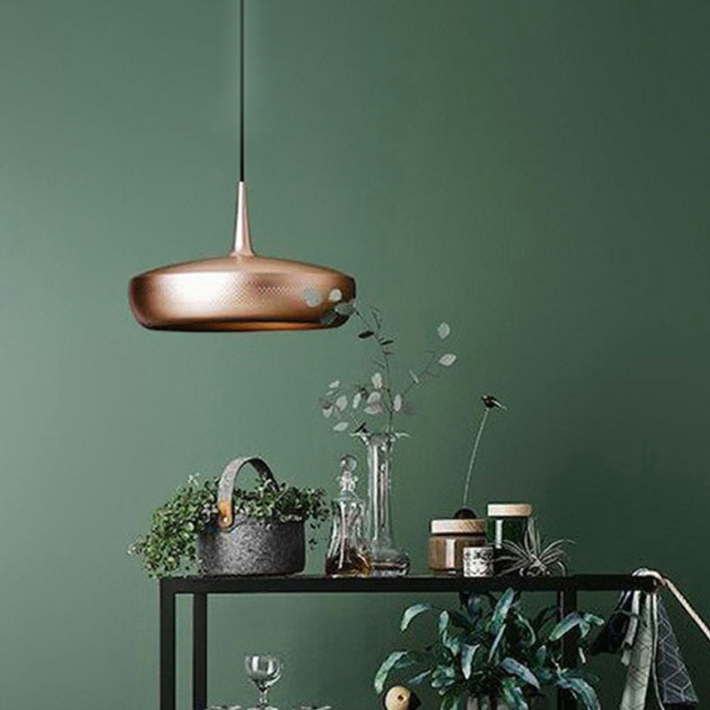 Round Shaped LED Pendant Light Postmodern Style Metallic Dining Room Suspension Light Fixture Rose Gold Clearhalo 'Ceiling Lights' 'Modern Pendants' 'Modern' 'Pendant Lights' 'Pendants' Lighting' 2121169