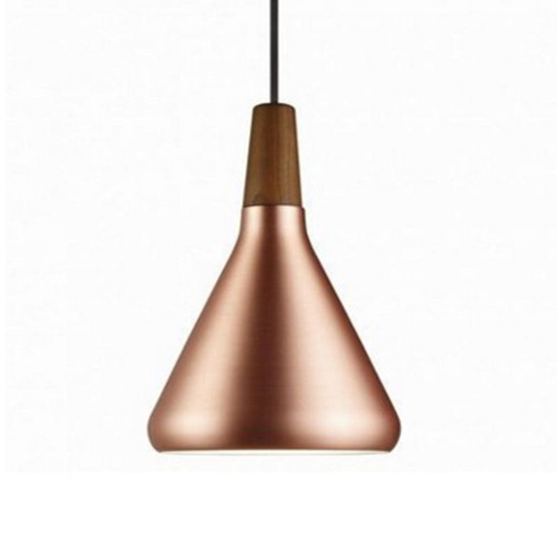 Cone Shade Ceiling Light Simplicity Metallic 1 Head Dining Room Pendant Light Fixture Gold Small Clearhalo 'Ceiling Lights' 'Lighting' 'Pendant Lights' 2121212_2962942f-9350-46d9-a048-6b452485bffc