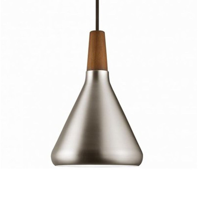 Cone Shade Ceiling Light Simplicity Metallic 1 Head Dining Room Pendant Light Fixture Silver Small Clearhalo 'Ceiling Lights' 'Lighting' 'Pendant Lights' 2121218_8bd9c17a-8e56-4b9d-875a-889ddcf4f3b7