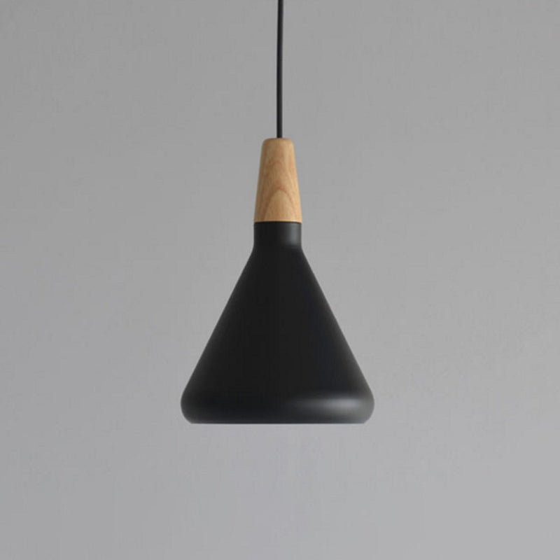 Cone Shade Ceiling Light Simplicity Metallic 1 Head Dining Room Pendant Light Fixture Black Small Clearhalo 'Ceiling Lights' 'Lighting' 'Pendant Lights' 2121231_8fdaeaa2-66a7-4a48-bc15-7d913d9d4f36