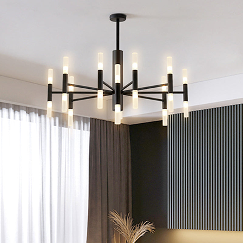 Radial Shaped Living Room Ceiling Lighting Metallic Postmodern LED Chandelier Light Fixture Clearhalo 'Ceiling Lights' 'Chandeliers' 'Modern Chandeliers' 'Modern' Lighting' 2121267