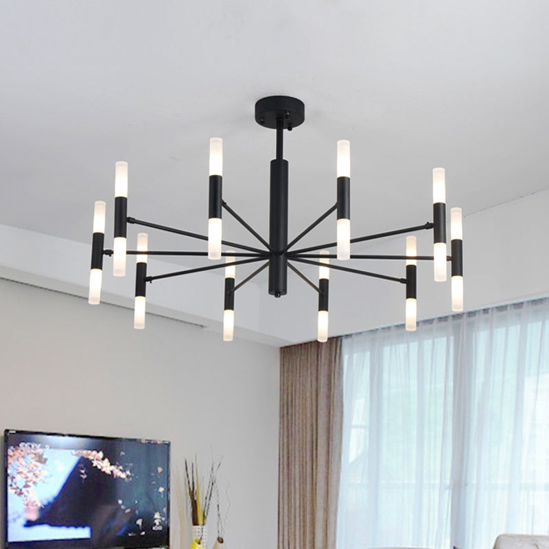 Radial Shaped Living Room Ceiling Lighting Metallic Postmodern LED Chandelier Light Fixture Clearhalo 'Ceiling Lights' 'Chandeliers' 'Modern Chandeliers' 'Modern' Lighting' 2121270