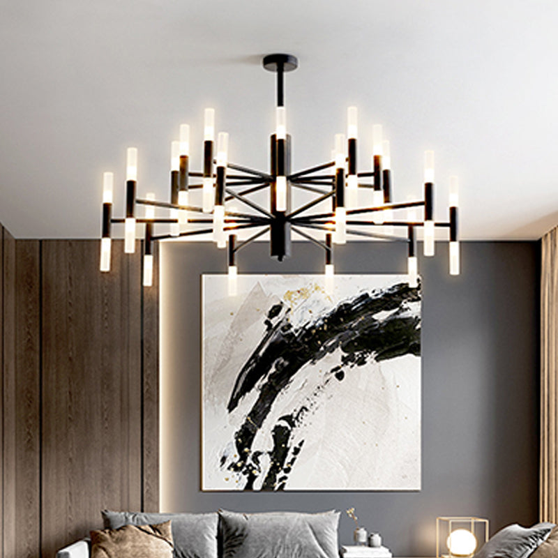 Radial Shaped Living Room Ceiling Lighting Metallic Postmodern LED Chandelier Light Fixture Clearhalo 'Ceiling Lights' 'Chandeliers' 'Modern Chandeliers' 'Modern' Lighting' 2121273