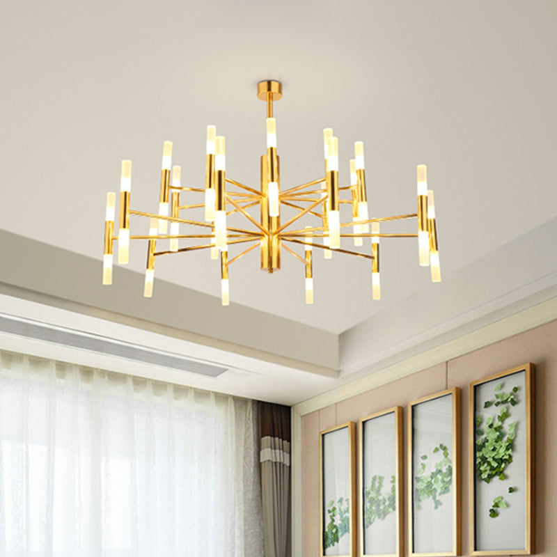 Radial Shaped Living Room Ceiling Lighting Metallic Postmodern LED Chandelier Light Fixture Clearhalo 'Ceiling Lights' 'Chandeliers' 'Modern Chandeliers' 'Modern' Lighting' 2121279