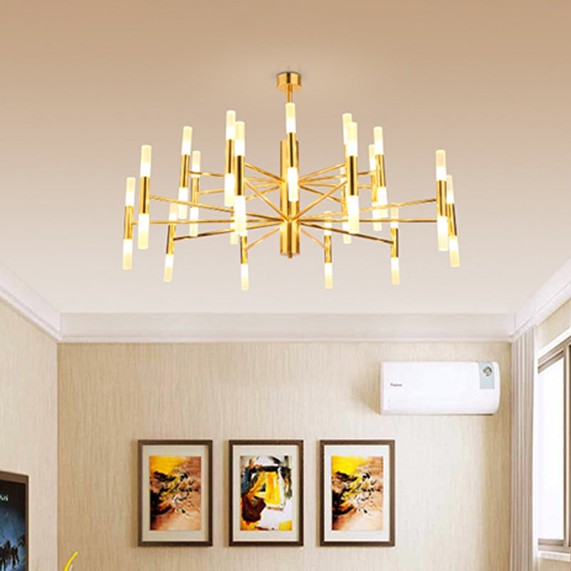 Radial Shaped Living Room Ceiling Lighting Metallic Postmodern LED Chandelier Light Fixture Clearhalo 'Ceiling Lights' 'Chandeliers' 'Modern Chandeliers' 'Modern' Lighting' 2121280