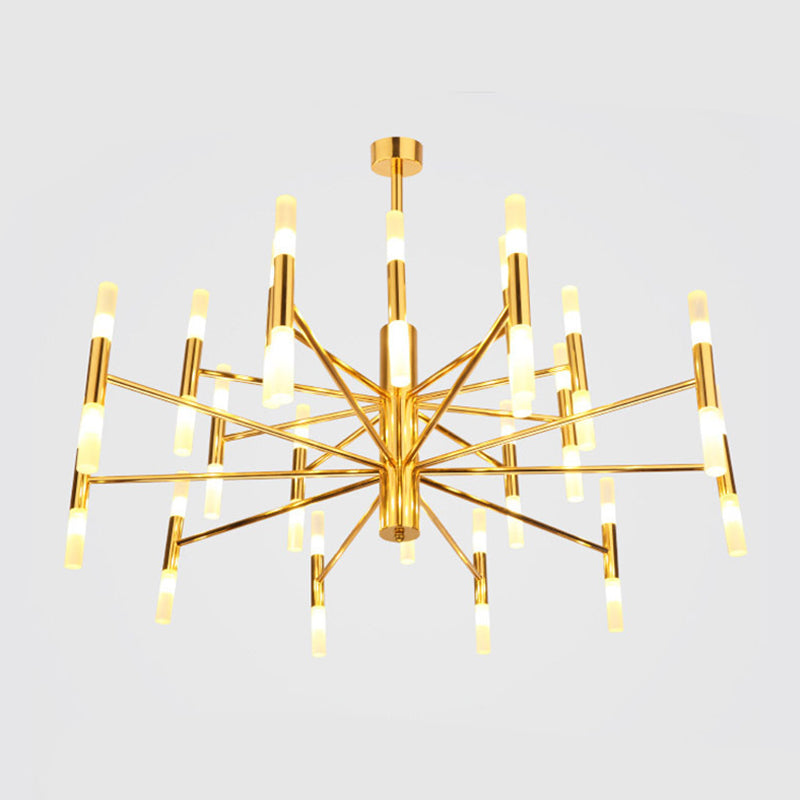 Radial Shaped Living Room Ceiling Lighting Metallic Postmodern LED Chandelier Light Fixture Clearhalo 'Ceiling Lights' 'Chandeliers' 'Modern Chandeliers' 'Modern' Lighting' 2121282