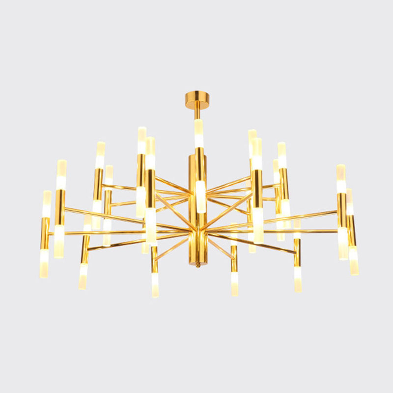 Radial Shaped Living Room Ceiling Lighting Metallic Postmodern LED Chandelier Light Fixture Clearhalo 'Ceiling Lights' 'Chandeliers' 'Modern Chandeliers' 'Modern' Lighting' 2121283