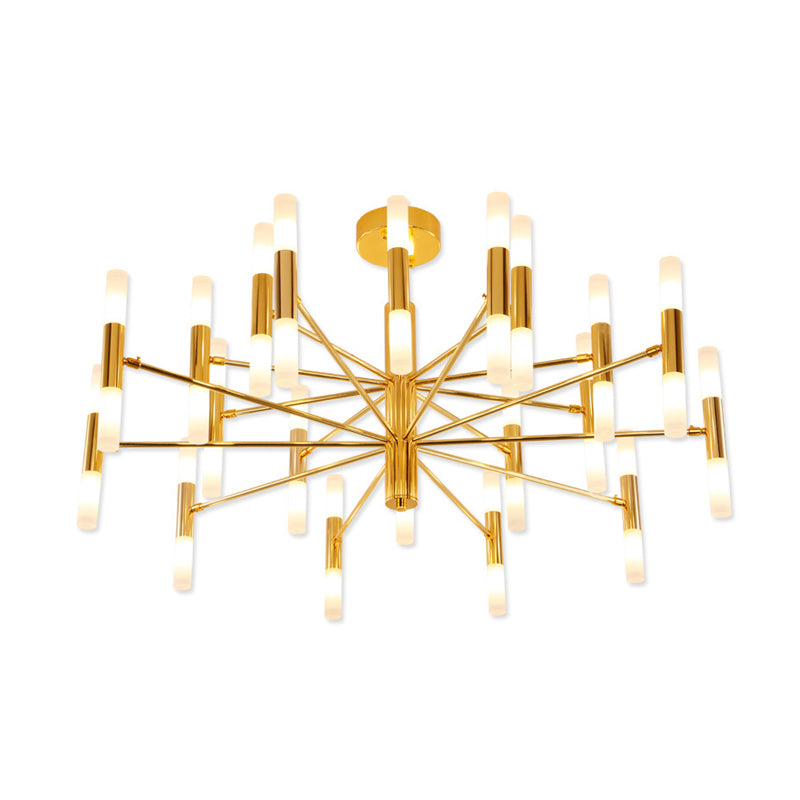 Radial Shaped Living Room Ceiling Lighting Metallic Postmodern LED Chandelier Light Fixture Clearhalo 'Ceiling Lights' 'Chandeliers' 'Modern Chandeliers' 'Modern' Lighting' 2121284