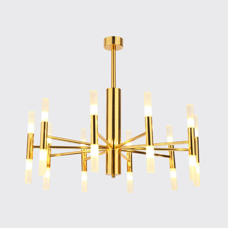 Radial Shaped Living Room Ceiling Lighting Metallic Postmodern LED Chandelier Light Fixture Clearhalo 'Ceiling Lights' 'Chandeliers' 'Modern Chandeliers' 'Modern' Lighting' 2121286