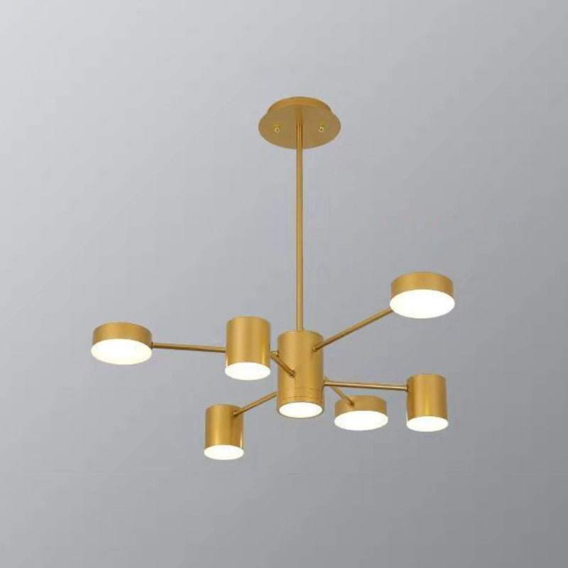 Starburst Living Room LED Chandelier Lighting Metallic Minimalist Pendant Light for Living Room Clearhalo 'Ceiling Lights' 'Chandeliers' 'Modern Chandeliers' 'Modern' Lighting' 2121329