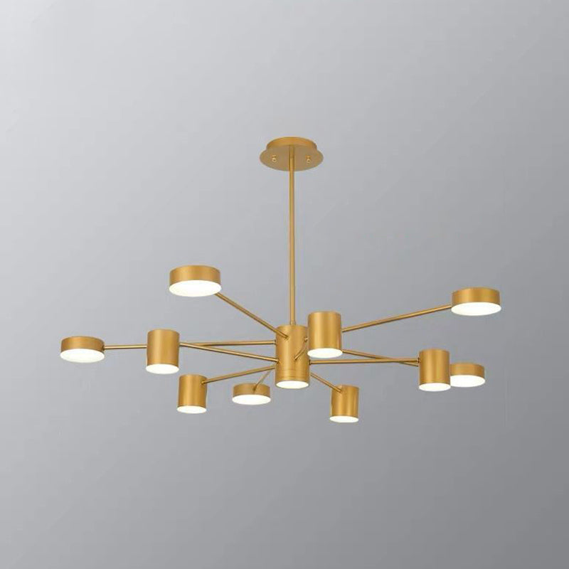 Starburst Living Room LED Chandelier Lighting Metallic Minimalist Pendant Light for Living Room Clearhalo 'Ceiling Lights' 'Chandeliers' 'Modern Chandeliers' 'Modern' Lighting' 2121334