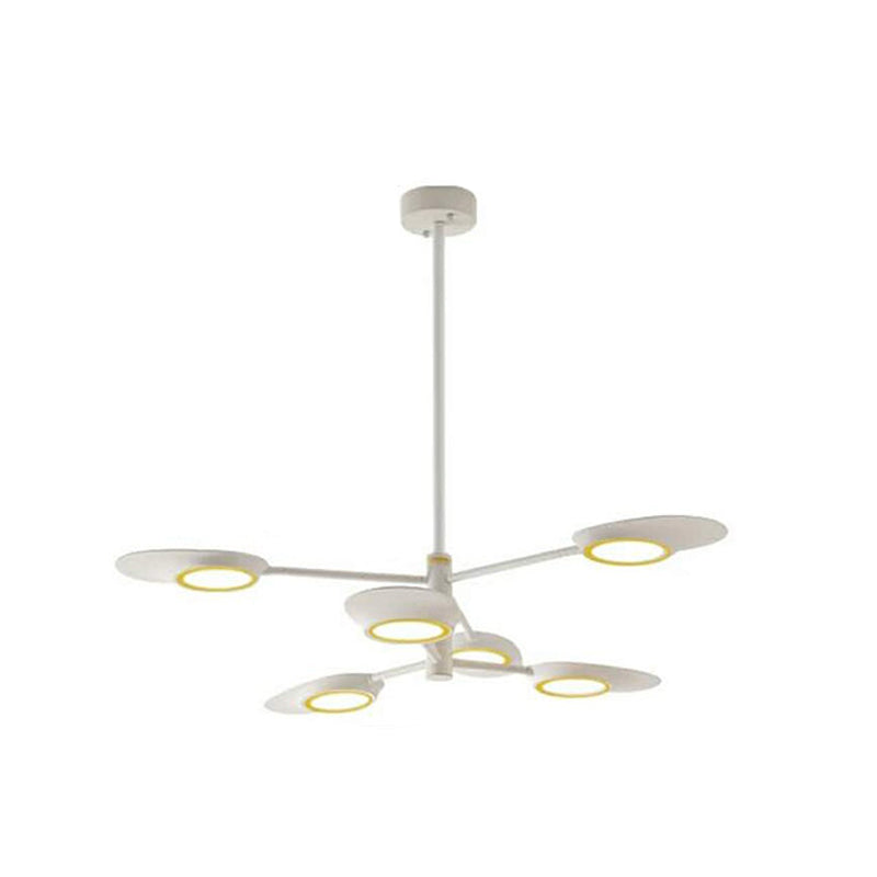 Radiant Burst Chandelier Pendant Light Postmodern Style Metallic Living Room LED Hanging Light 6 White Clearhalo 'Ceiling Lights' 'Chandeliers' 'Modern Chandeliers' 'Modern' Lighting' 2121355