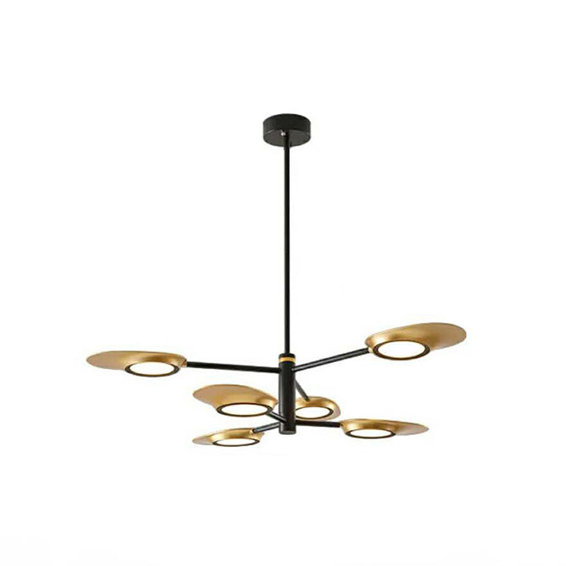 Radiant Burst Chandelier Pendant Light Postmodern Style Metallic Living Room LED Hanging Light 6 Gold Clearhalo 'Ceiling Lights' 'Chandeliers' 'Modern Chandeliers' 'Modern' Lighting' 2121363