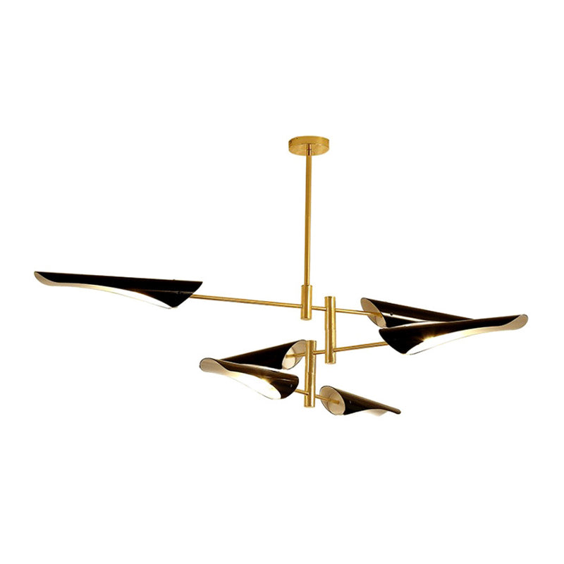 Metallic Burst Chandelier Light Post-Modern Pendant Lighting Fixture for Living Room Clearhalo 'Ceiling Lights' 'Chandeliers' 'Modern Chandeliers' 'Modern' Lighting' 2121373