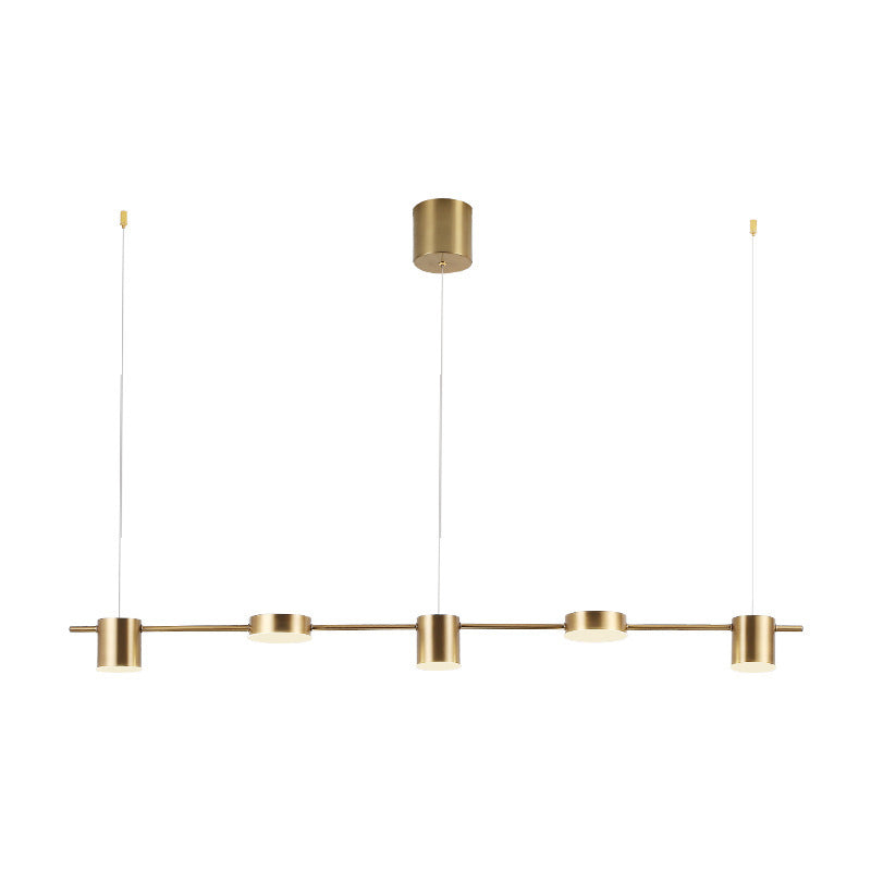 Postmodern Linear Shaped LED Pendant Light Metallic Dining Room Hanging Island Light Clearhalo 'Ceiling Lights' 'Island Lights' Lighting' 2121408