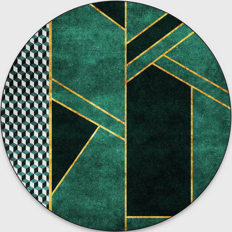 Glam Mid-Century Area Rug Multi Color Marble Look Carpet Pet Friendly Stain Resistant Non-Slip Backing Rug for Living Room Green-Black Clearhalo 'Area Rug' 'Rug' 2121722