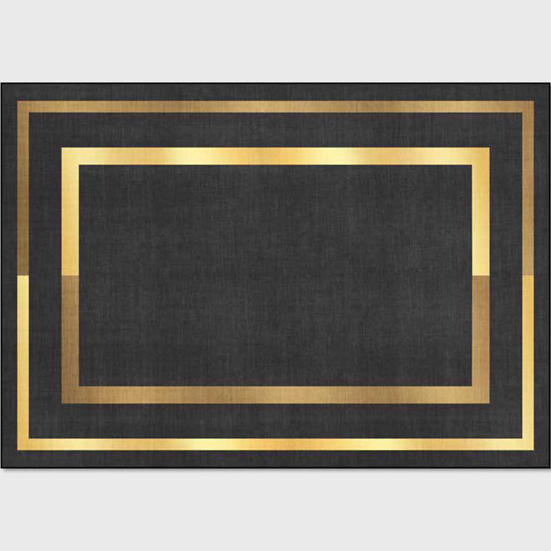 Glam Gold Frame Rug Multicolor Minimalist Carpet Polyester Anti-Slip Pet Friendly Stain Resistant Rug for Room Black-Gray Clearhalo 'Area Rug' 'Rug' 2121737