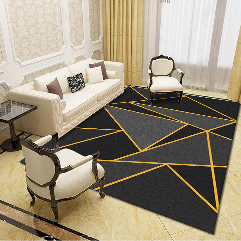Artistic Multicolor Geometric Rug Polypropylene Simplicity Rug Stain Resistant Pet Friendly Non-Slip Carpet for Living Room Black-Gray Clearhalo 'Area Rug' 'Rug' 2121768
