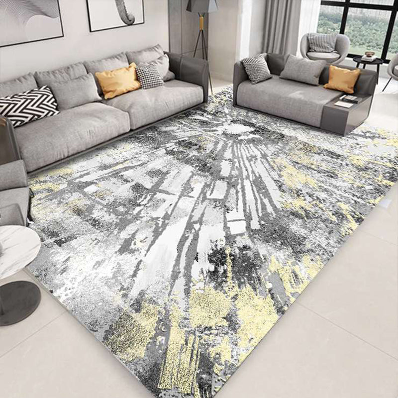 Enchanting Postmodern Rug Multi Color Botanic Geometric Rug Washable Pet Friendly Anti-Slip Rug for Home Decor Grey Clearhalo 'Area Rug' 'Rug' 2121888