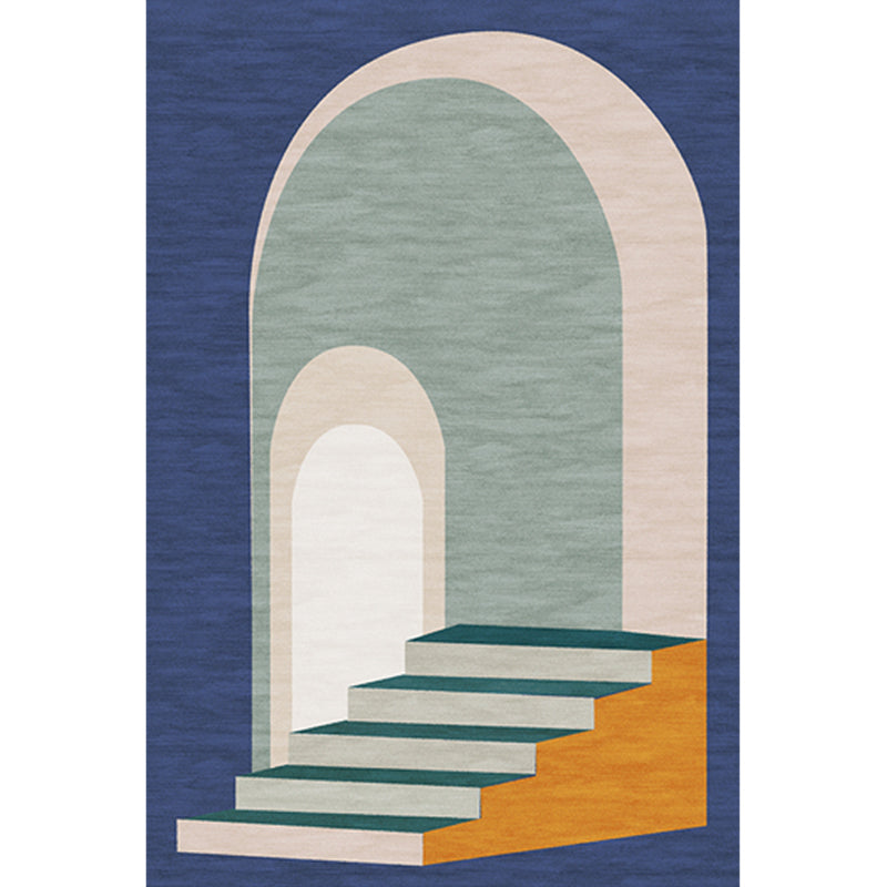 Classic Nordic Area Rug Multi Colored Arched Door Stairs Rug Stain Resistant Non-Slip Pet Friendly Carpet for Room Dark Blue Clearhalo 'Area Rug' 'Rug' 2121942