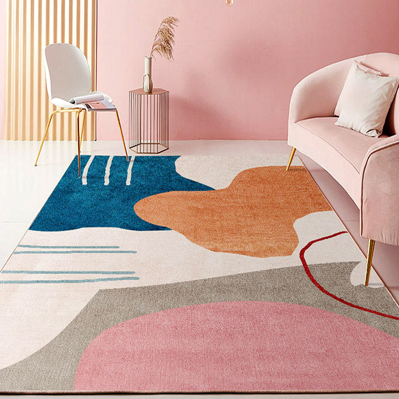Fancy Colorblock Pattern Rug Multi Color Nordic Carpet Polypropylene Pet Friendly Washable Non-Slip Backing Rug for Girls Bedroom Clearhalo 'Area Rug' 'Rug' 2121978
