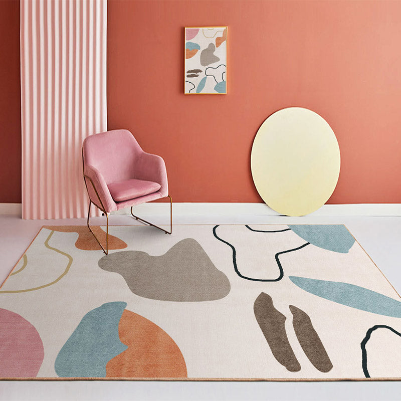 Fancy Colorblock Pattern Rug Multi Color Nordic Carpet Polypropylene Pet Friendly Washable Non-Slip Backing Rug for Girls Bedroom Clearhalo 'Area Rug' 'Rug' 2121982