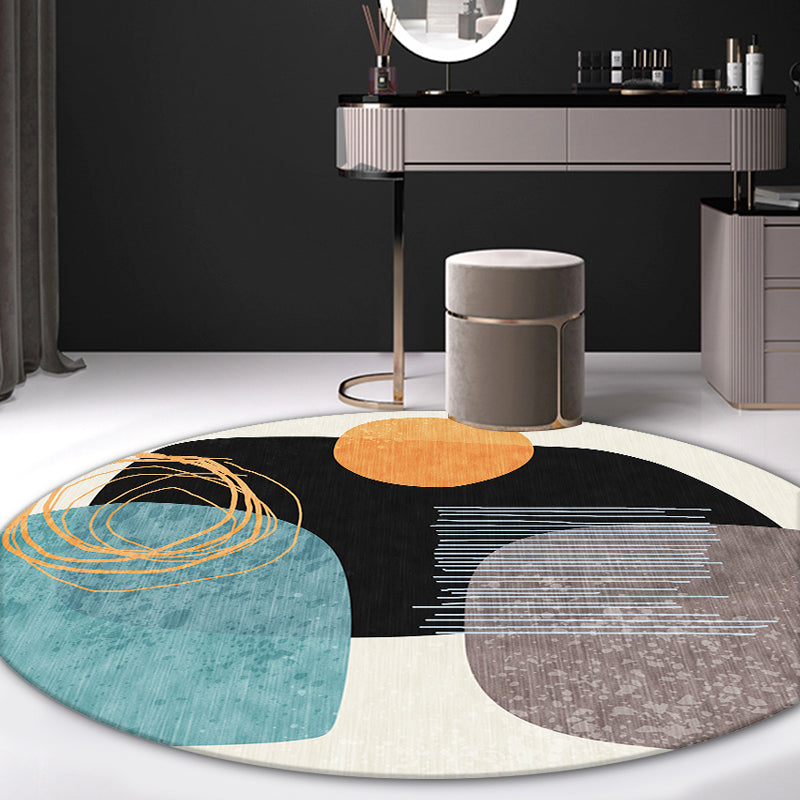 Mid Century Color-Blocking Rug Multi Colored Synthetics Rug Non-Slip Backing Machine Wash Pet Friendly Carpet for Home Decor Clearhalo 'Area Rug' 'Rug' 2122005