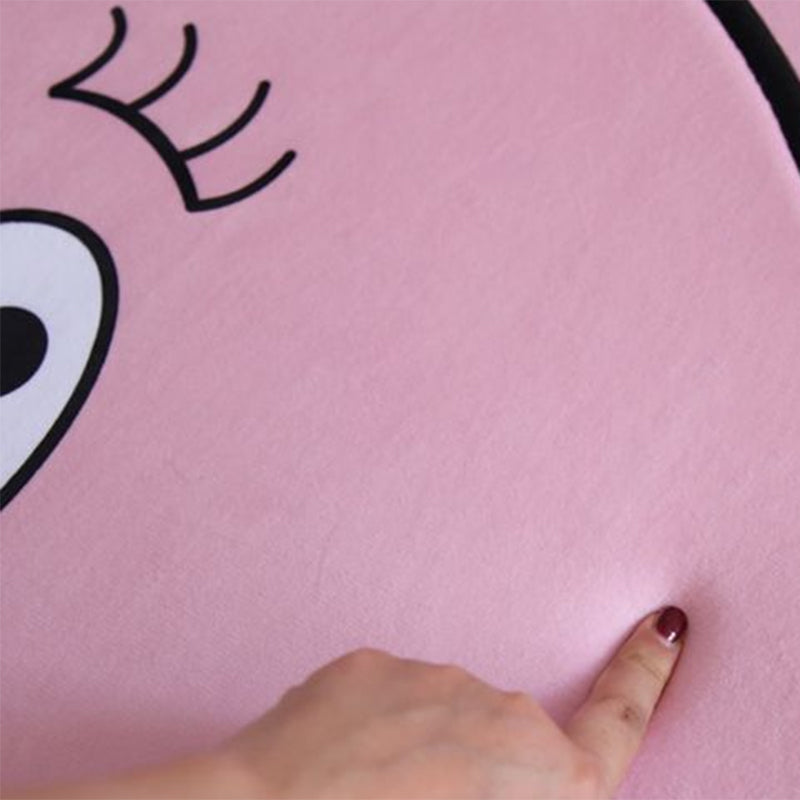 Pink Baby Room Rug Nordic Face Expression Sketch Rug Synthetics Pet Friendly Washable Non-Slip Backing Area Carpet Clearhalo 'Area Rug' 'Rug' 2122987