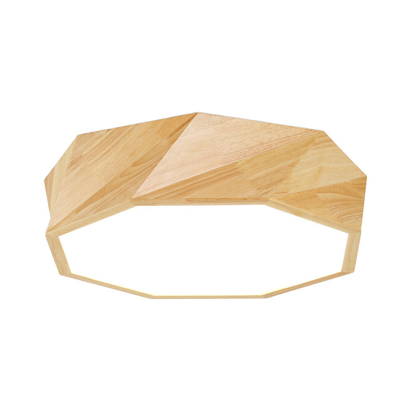 Geometric Ceiling Lighting Contemporary Wood LED Flush Mount Ceiling Fixture in Beige with Acrylic Diffuser Clearhalo 'Ceiling Lights' 'Close To Ceiling Lights' 'Close to ceiling' 'Flush mount' Lighting' 213584