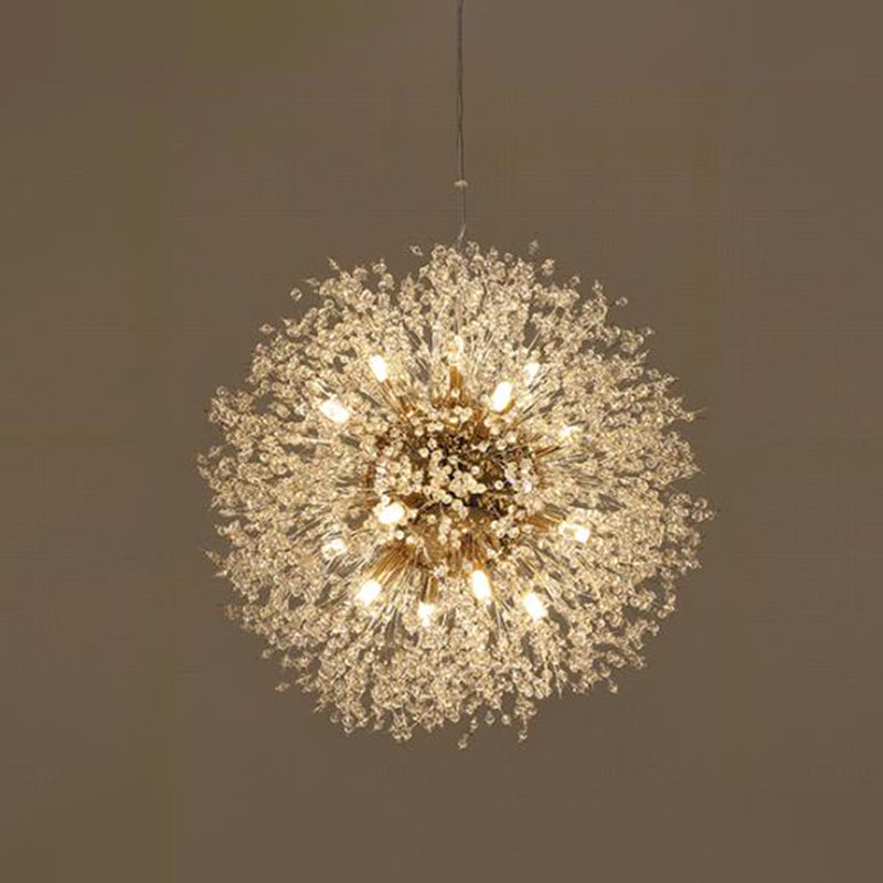 Crystal Orb Dandelion Ceiling Lighting Modern Chandelier Light Fixture for Living Room Clearhalo 'Ceiling Lights' 'Chandeliers' 'Modern Chandeliers' 'Modern' Lighting' 2136914