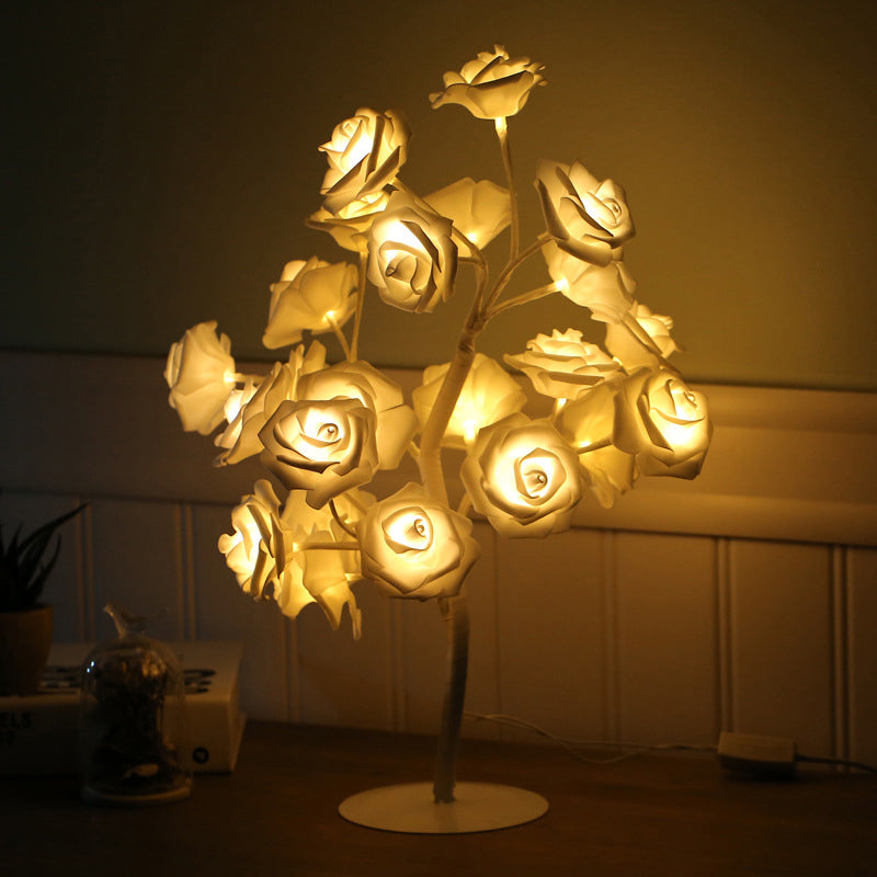 Tree Shaped Bedroom USB Nightstand Lamp Plastic Decorative LED Table Lighting Ideas White Rechargeable Clearhalo 'Night Lights' 'Wall Lights' Lighting' 2137513