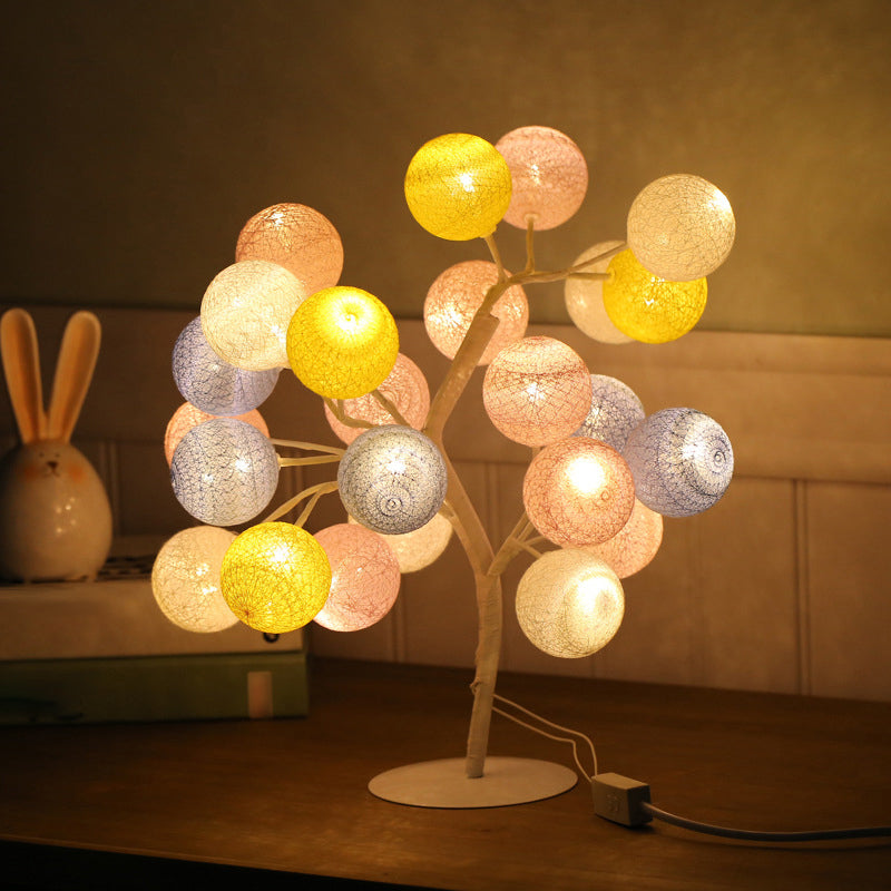 Tree Shaped Bedroom USB Nightstand Lamp Plastic Decorative LED Table Lighting Ideas Pink-Blue Rechargeable Clearhalo 'Night Lights' 'Wall Lights' Lighting' 2137517