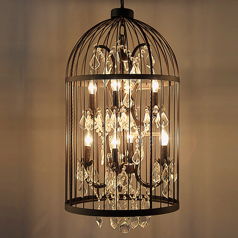 Birdcage Restaurant Ceiling Chandelier Farmhouse Crystal Suspension Pendant Light 8 Clearhalo 'Ceiling Lights' 'Chandeliers' Lighting' options 2137856_a8e459a4-2d54-4a51-9854-6268cd285ca2