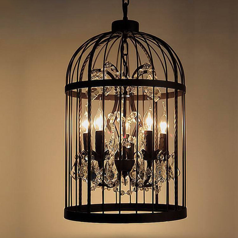 Birdcage Restaurant Ceiling Chandelier Farmhouse Crystal Suspension Pendant Light Clearhalo 'Ceiling Lights' 'Chandeliers' Lighting' options 2137862