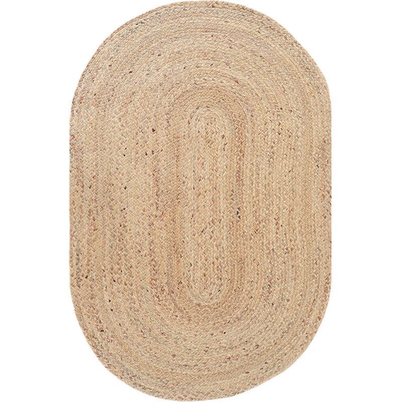 Brown Plain Rug Natural Rope Farmhouse Rug Cross-Woven Pet-Friendly Carpet for Bedroom Brown Clearhalo 'Area Rug' 'Rug' 2140629