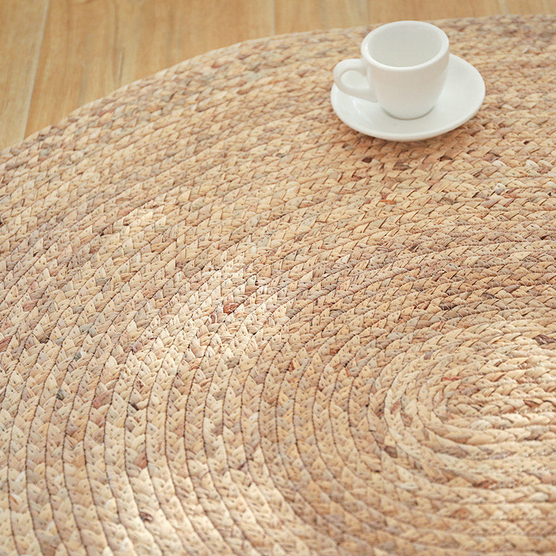 Brown Plain Rug Natural Rope Farmhouse Rug Cross-Woven Pet-Friendly Carpet for Bedroom Clearhalo 'Area Rug' 'Rug' 2140632