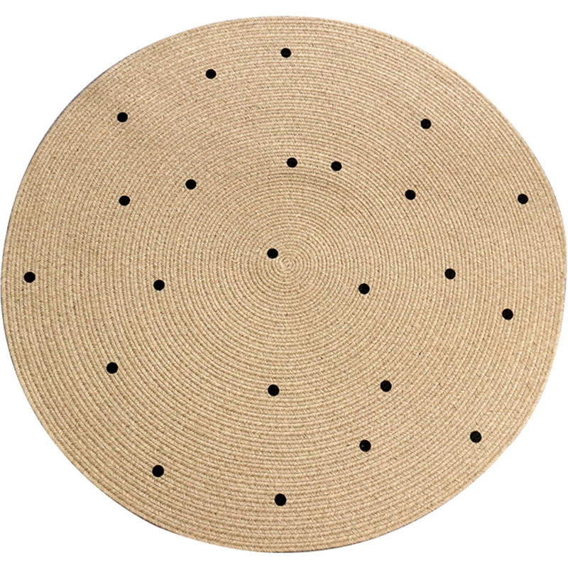 Creative Multicolor Rustic Rug Jute Geometric Embellished Carpet Environmental Rug for Bedroom Khaki Clearhalo 'Area Rug' 'Rug' 2140668