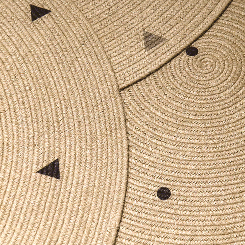 Creative Multicolor Rustic Rug Jute Geometric Embellished Carpet Environmental Rug for Bedroom Clearhalo 'Area Rug' 'Rug' 2140672