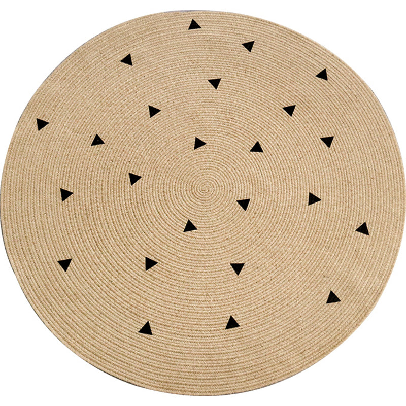 Creative Multicolor Rustic Rug Jute Geometric Embellished Carpet Environmental Rug for Bedroom Clearhalo 'Area Rug' 'Rug' 2140673