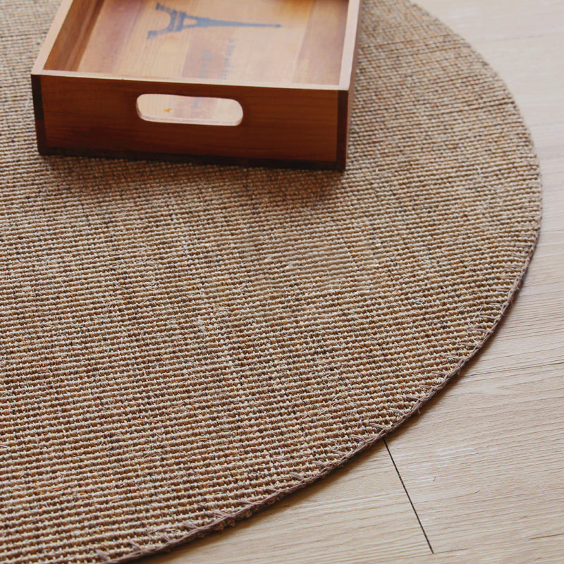 Eco-Friendly Brown Plain Rug Sisal Weaving Lodge Rug Pet Friendly Non-Slip Washable Rug for Bedroom Clearhalo 'Area Rug' 'Rug' 2140740