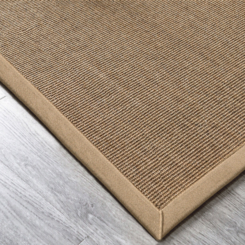 Multicolor Plain Mat Rug Sisal Woven Lodge Rug Non-Slip Backing Stain Resistant Machine Washable Area Carpet for Room Light Brown Clearhalo 'Area Rug' 'Rug' 2140801