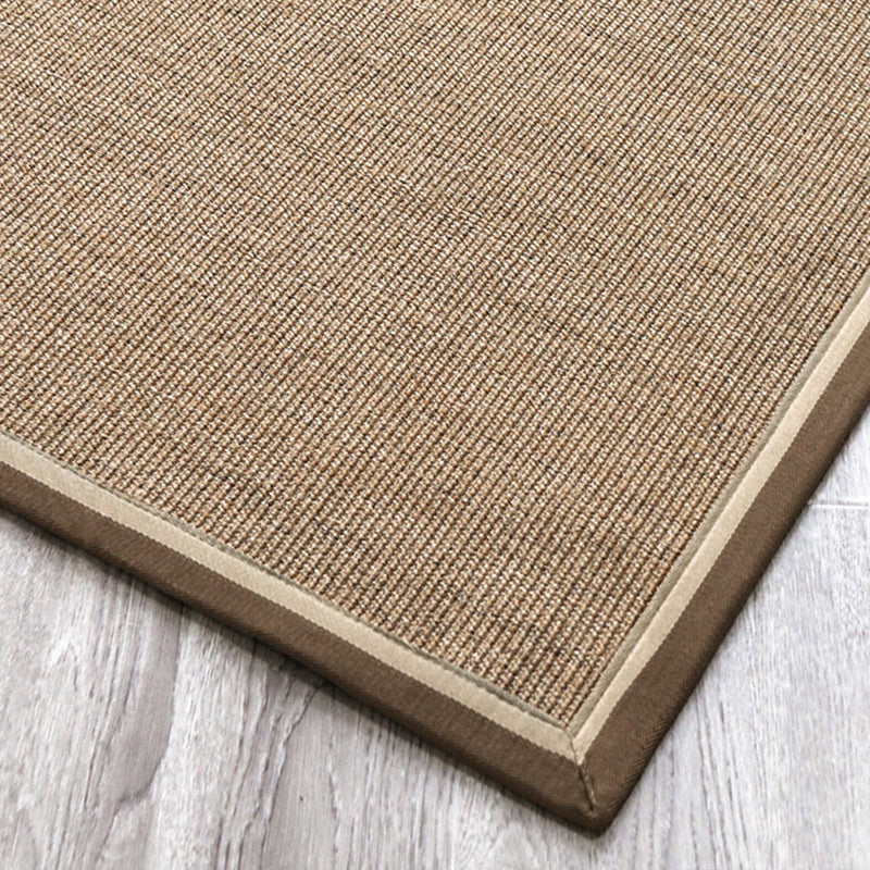 Multicolor Plain Mat Rug Sisal Woven Lodge Rug Non-Slip Backing Stain Resistant Machine Washable Area Carpet for Room Brown-Khaki Clearhalo 'Area Rug' 'Rug' 2140808