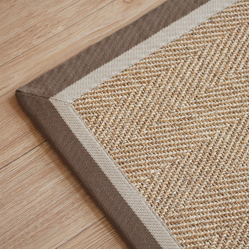 Multi Color Rustic Indoor Rug Sisal Woven Striped Pattern Carpet Machine Washable Stain Resistant Non-Slip Rug for Room Brown Clearhalo 'Area Rug' 'Rug' 2140830