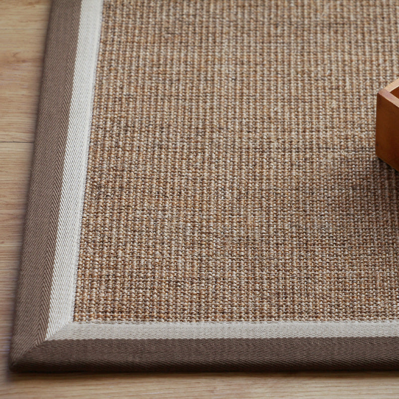 Compact Brown Solid Color Rug Sisal Cottage Carpet Non-Slip Backing Stain Resistant Pet Friendly Rug for Guest Room Brown Clearhalo 'Area Rug' 'Rug' 2140838